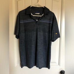 Jake Nicholson Stay Dri Golf Shirt, Size M, Gray, black & blue, New without tags
